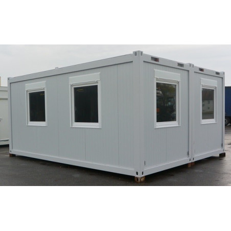 2 Containers 20’ agencés + 4 Fenêtres + 1 Porte Neuf