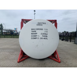 Container citerne 20 pieds 33.966L + 2-comp (26.467L+7.499L) CSC Neuf