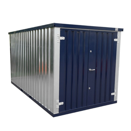 Conteneur Bleu Acier 6 X 2 À Double Porte Sur Le Grand Côté