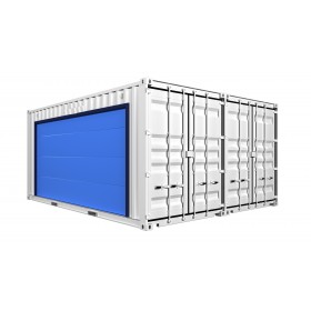 Garage préfabriqué en containers maritimes 28 m² avec porte sectionnelle extra large