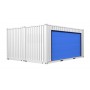 Garage préfabriqué en containers maritimes 28 m² avec porte sectionnelle extra large